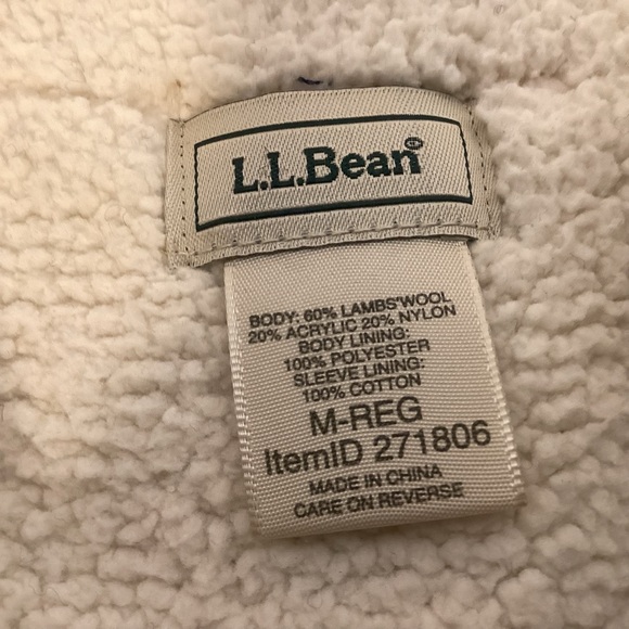 Women’s L.L. Bean Sweater Jacket Lambswool Sherpa Lined Women’s Size medium - Picture 8 of 13